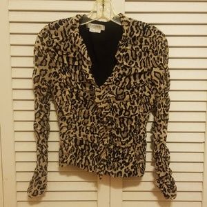 Kay Unger long sleeves silk blouse size 2